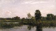 Charles-Francois Daubigny A Bend in the River Oise USA oil painting artist